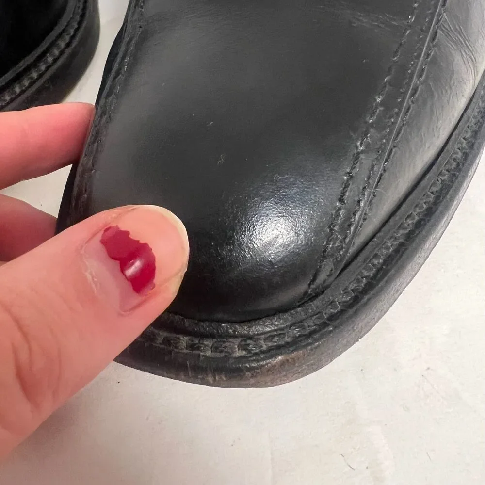 Allen Edmonds Hillcrest Black Leather Bicycle Toe Men's Oxford Size 9.5 D